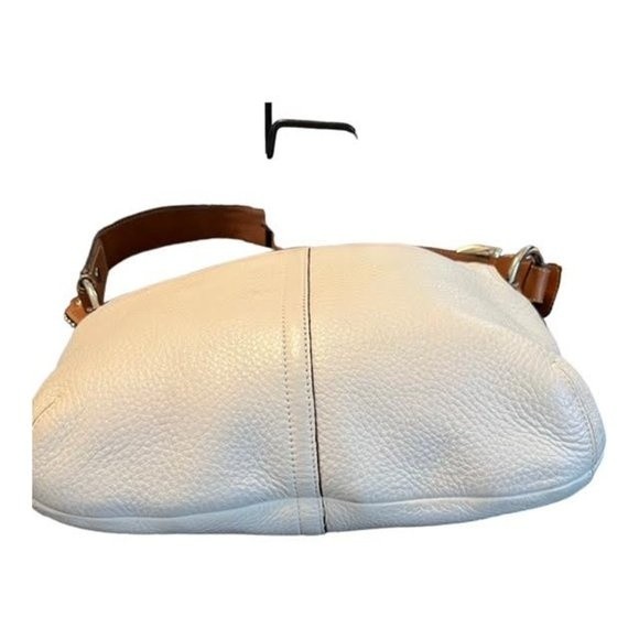 Coach Hampton Soho Satchel Ivory Saddle Leather Buckle Handbag - Picture 5 of 15